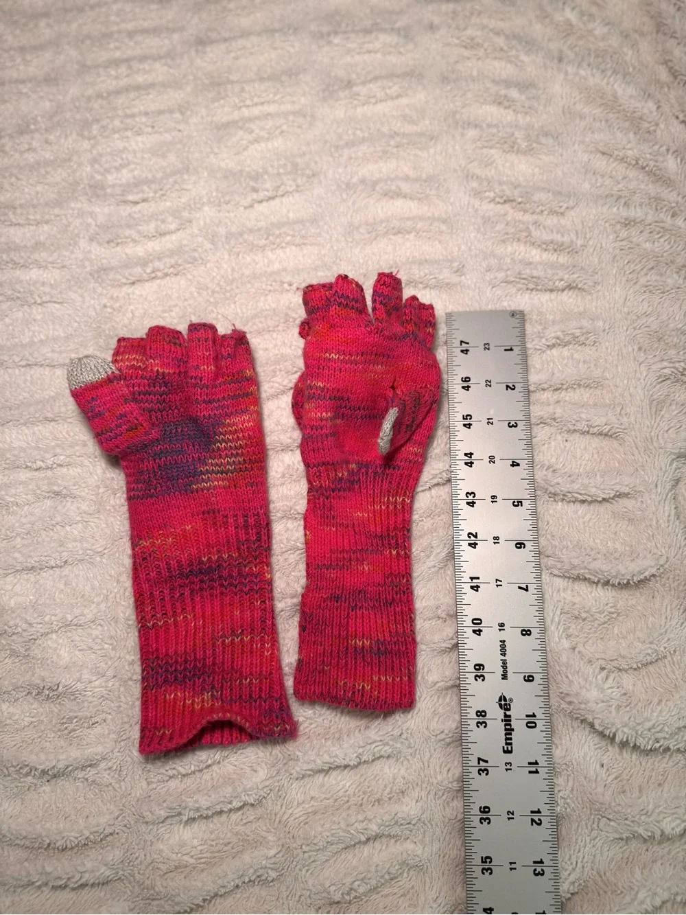 Pink Knit Fingerless Convertible Gloves